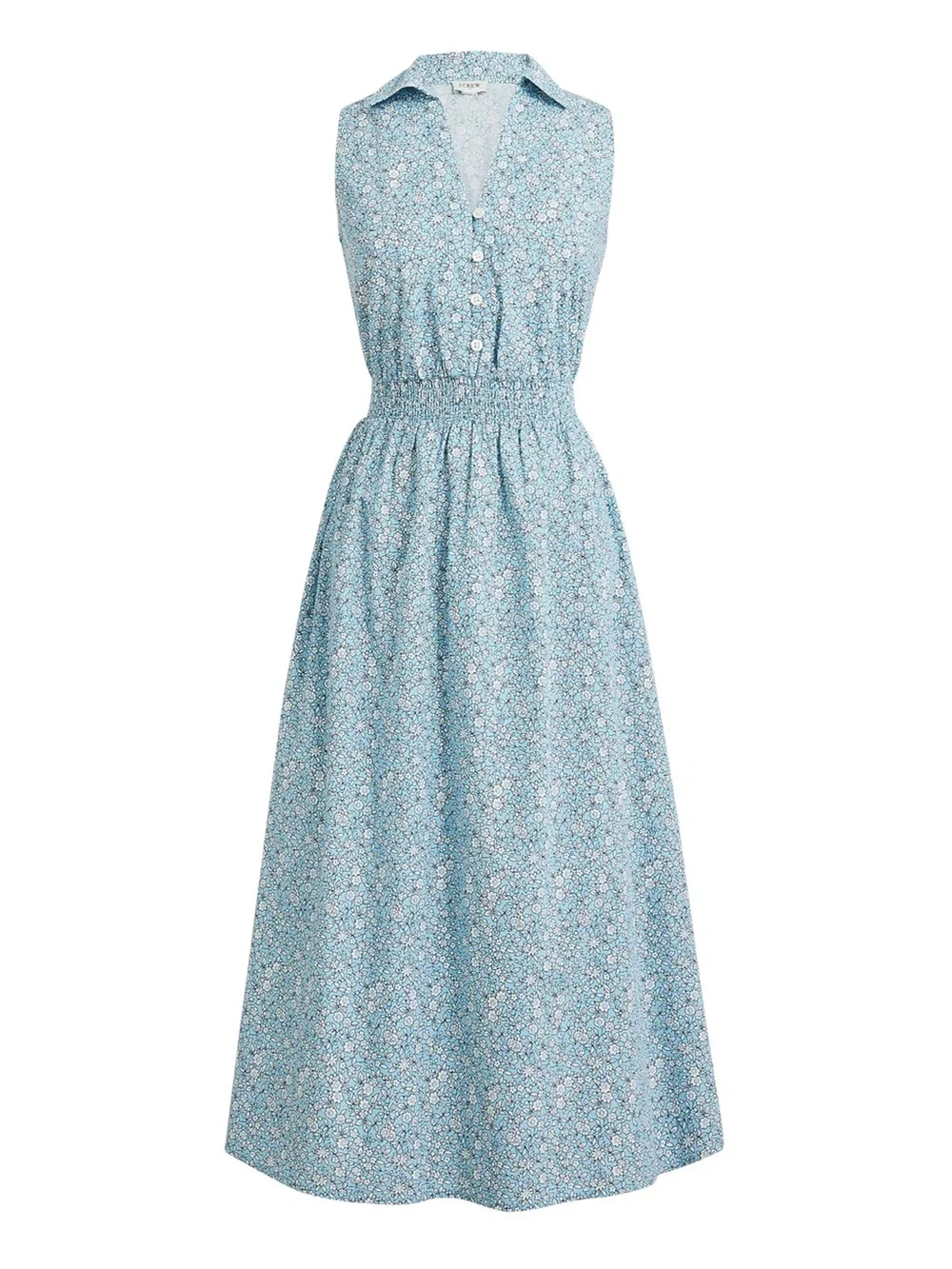 J. Crew Factory Printed Sleeveless Midi Dress